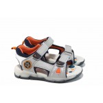 Сиви анатомични детски сандали, здрава еко-кожа - ежедневни обувки за пролетта и лятото N 100012667