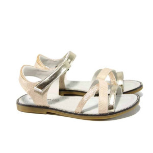 Бежови анатомични детски сандали, здрава еко-кожа - всекидневни обувки за пролетта и лятото N 100012673