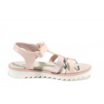 Розови анатомични детски сандали, здрава еко-кожа - всекидневни обувки за пролетта и лятото N 100012674