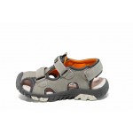 Сиви анатомични детски сандали, здрава еко-кожа - ежедневни обувки за пролетта и лятото N 100012663