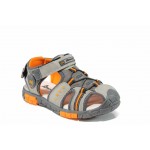 Сиви анатомични детски сандали, здрава еко-кожа - ежедневни обувки за пролетта и лятото N 100012661