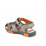 Сиви анатомични детски сандали, здрава еко-кожа - ежедневни обувки за пролетта и лятото N 100012661