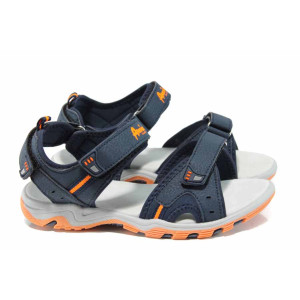 Сини анатомични детски сандали, здрава еко-кожа - ежедневни обувки за пролетта и лятото N 100012658