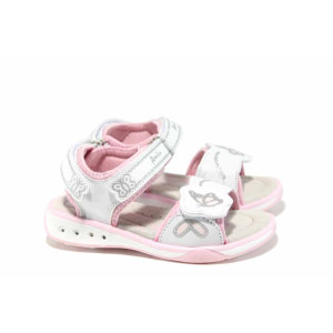 Бели анатомични детски сандали, здрава еко-кожа - всекидневни обувки за пролетта и лятото N 100012676