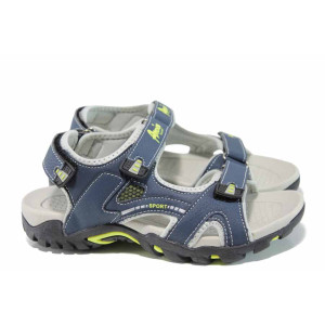 Сини анатомични детски сандали, здрава еко-кожа - ежедневни обувки за пролетта и лятото N 100012665