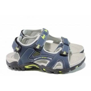 Сини анатомични детски сандали, здрава еко-кожа - ежедневни обувки за пролетта и лятото N 100012665