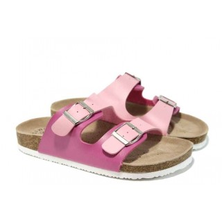 Розови анатомични детски чехли, здрава еко-кожа - ежедневни обувки за пролетта и лятото N 100012769