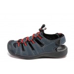 Сини детски сандали, здрава еко-кожа - ежедневни обувки за пролетта и лятото N 100012765