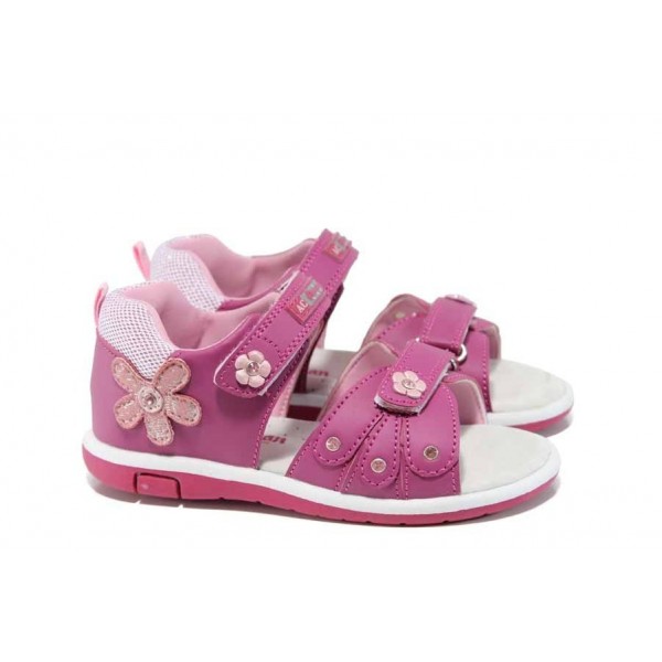 Розови анатомични детски сандали, здрава еко-кожа - ежедневни обувки за пролетта и лятото N 100012755