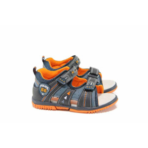 Сини анатомични детски сандали, здрава еко-кожа - ежедневни обувки за пролетта и лятото N 100012751