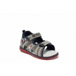 Сиви анатомични детски сандали, здрава еко-кожа - ежедневни обувки за пролетта и лятото N 100012752