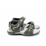 Сиви анатомични детски сандали, здрава еко-кожа - ежедневни обувки за пролетта и лятото N 100012763