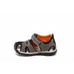 Сиви анатомични детски сандали, здрава еко-кожа - ежедневни обувки за пролетта и лятото N 100012767