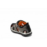 Сиви анатомични детски сандали, здрава еко-кожа - ежедневни обувки за пролетта и лятото N 100012767