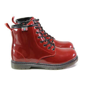 Винени детски ботушки, лачена еко кожа - ежедневни обувки за есента и зимата N 100012903