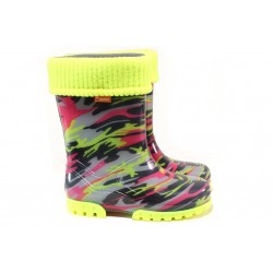 Жълти детски ботушки, pvc материя - ежедневни обувки за есента и зимата N 100013085