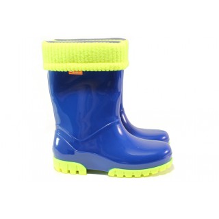 Сини детски ботушки, pvc материя - ежедневни обувки за есента и зимата N 100013084