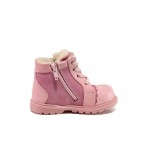 Ортопедични розови детски ботушки, естествена кожа - ежедневни обувки за есента и зимата N 100013204