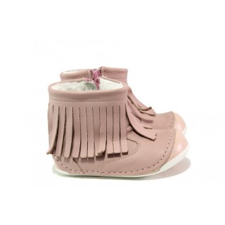 Ортопедични розови детски ботушки, естествена кожа - ежедневни обувки за есента и зимата N 100013200