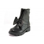 Ортопедични черни детски ботушки, естествена кожа - ежедневни обувки за есента и зимата N 100013198