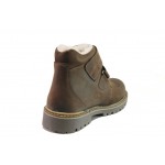 Ортопедични Кафяви детски ботушки, естествена кожа - ежедневни обувки за есента и зимата N 100013214