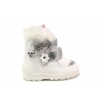 Бели детски боти, здрава еко-кожа - всекидневни обувки за есента и зимата N 100011804