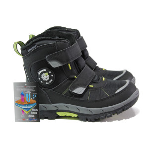 Черни детски ботушки, текстилна материя - ежедневни обувки за есента и зимата N 100013447