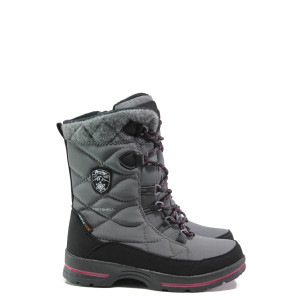 Сиви детски ботушки, текстилна материя - ежедневни обувки за есента и зимата N 100013444