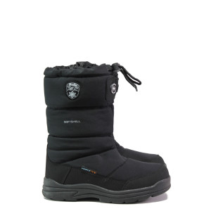 Черни детски ботушки, текстилна материя - ежедневни обувки за есента и зимата N 100013446