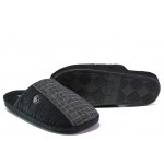 Анатомични черни домашни чехли, текстилна материя - равни обувки за целогодишно ползване N 100013160