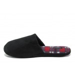 Анатомични черни домашни чехли, текстилна материя - равни обувки за целогодишно ползване N 100013172