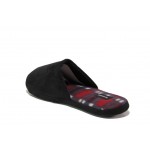 Анатомични черни домашни чехли, текстилна материя - равни обувки за целогодишно ползване N 100013172