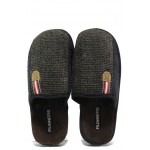 Анатомични кафяви домашни чехли, текстилна материя - равни обувки за целогодишно ползване N 100013168