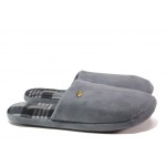 Анатомични сиви домашни чехли, текстилна материя - равни обувки за целогодишно ползване N 100013174
