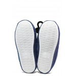 Анатомични сини домашни чехли, текстилна материя - равни обувки за целогодишно ползване N 100013155
