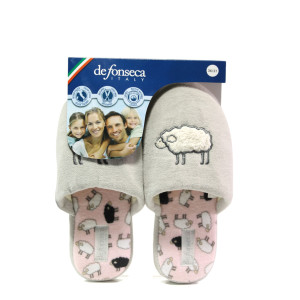 Анатомични сиви домашни чехли, текстилна материя - равни обувки за целогодишно ползване N 100013114