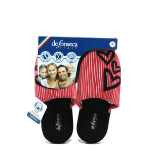 Анатомични червени домашни чехли, текстилна материя - равни обувки за целогодишно ползване N 100013120