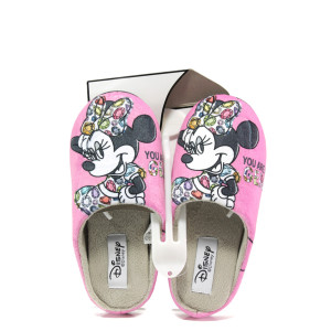 Анатомични розови домашни чехли, текстилна материя - равни обувки за целогодишно ползване N 100013113