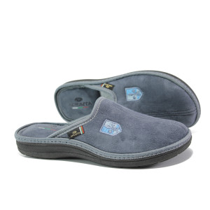 Анатомични сиви домашни чехли, текстилна материя - ежедневни обувки за целогодишно ползване N 100013250