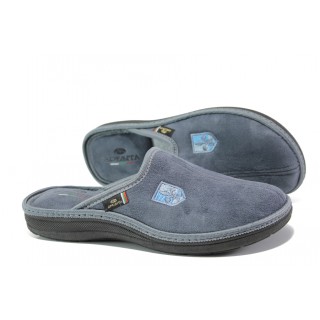 Анатомични сиви домашни чехли, текстилна материя - ежедневни обувки за целогодишно ползване N 100013250