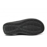 Анатомични черни домашни чехли, здрава еко-кожа - ежедневни обувки за целогодишно ползване N 100013246