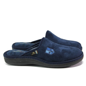 Анатомични тъмносини домашни чехли, текстилна материя - ежедневни обувки за целогодишно ползване N 100013249