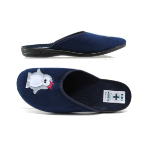 Анатомични сини домашни чехли, текстилна материя - ежедневни обувки за целогодишно ползване N 100013252