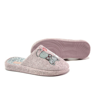 Анатомични розови домашни чехли, текстилна материя - ежедневни обувки за целогодишно ползване N 100013294