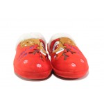 Анатомични червени домашни чехли, текстилна материя - ежедневни обувки за целогодишно ползване N 100013292