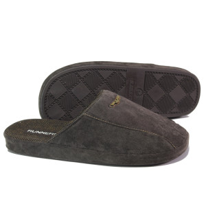 Анатомични кафяви домашни чехли, текстилна материя - ежедневни обувки за целогодишно ползване N 100013300