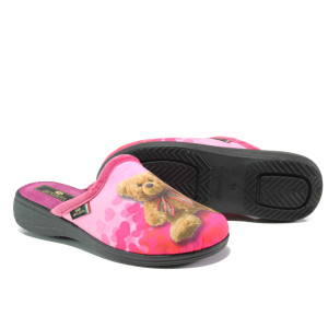 Анатомични розови домашни чехли, текстилна материя - ежедневни обувки за целогодишно ползване N 100013407