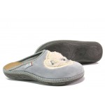 Анатомични сиви домашни чехли, текстилна материя - ежедневни обувки за целогодишно ползване N 100013401