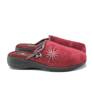 Анатомични винени домашни чехли, текстилна материя - ежедневни обувки за целогодишно ползване N 100013397