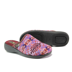 Анатомични винени домашни чехли, текстилна материя - ежедневни обувки за целогодишно ползване N 100013405